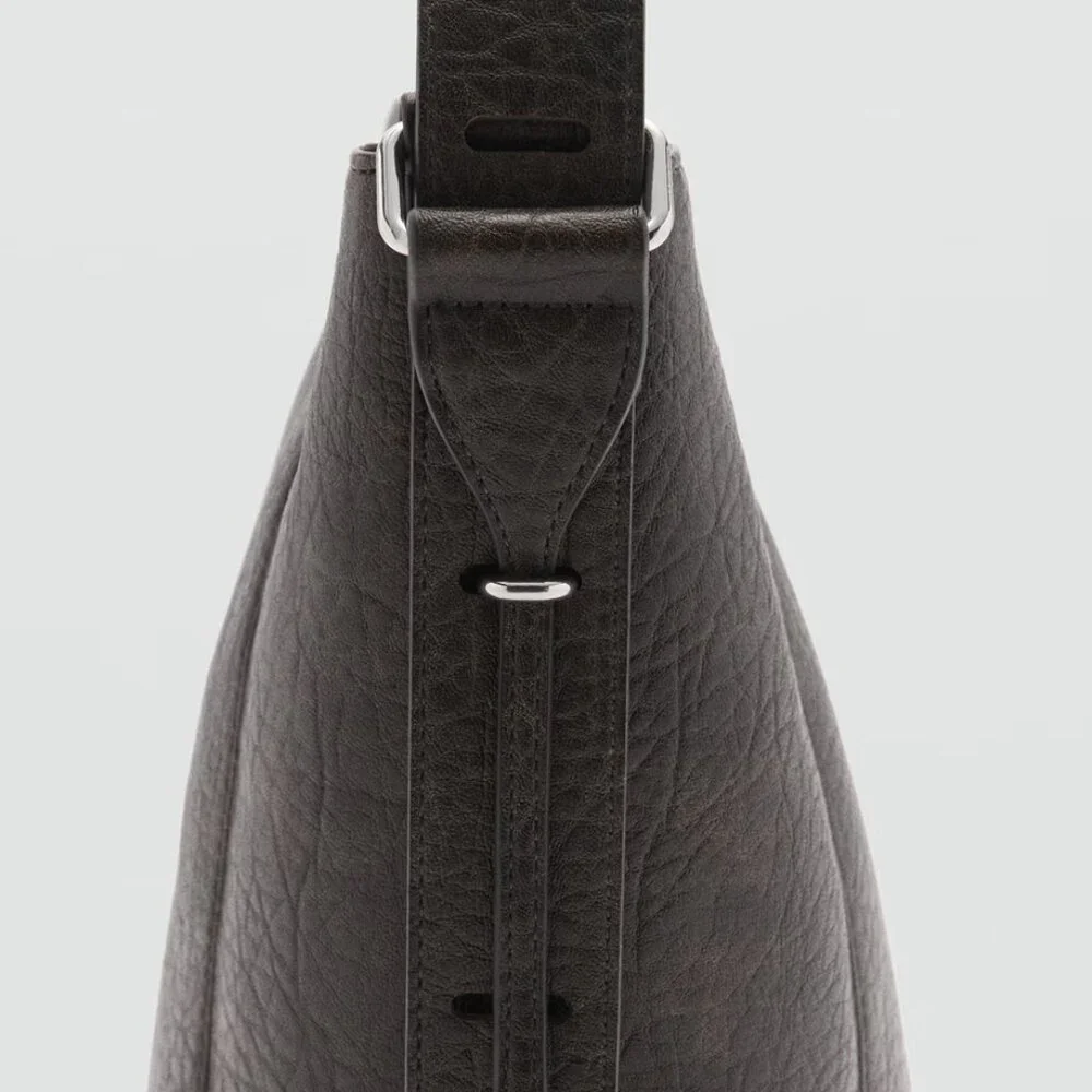 MANGO Brown Faux-leather Bucket Handbag/NWT - Picture 3 of 15